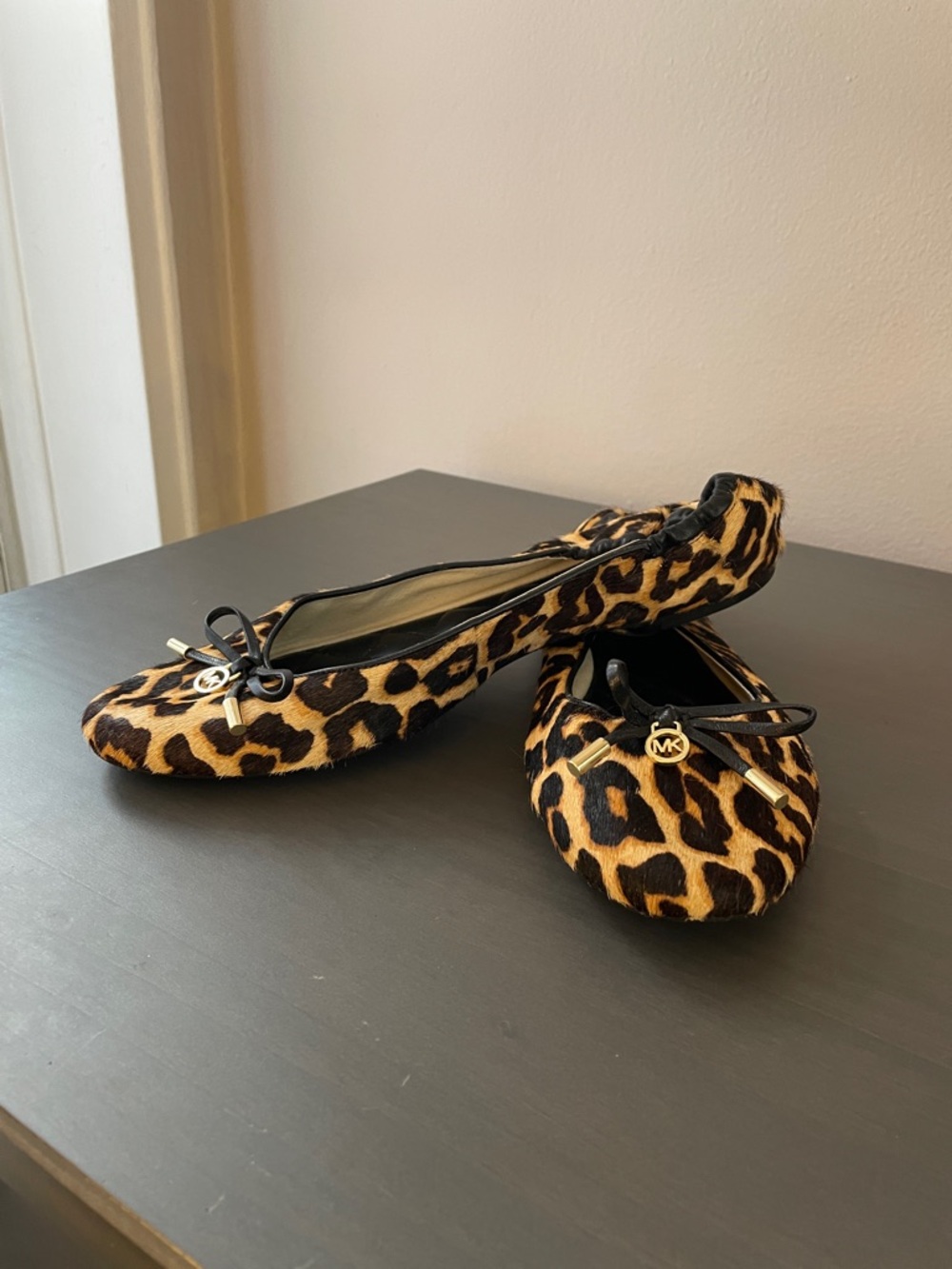 Michael Kors Leopard-Print Ballet Flats in Tan and Black